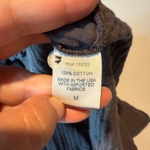 Xirena Women M Gia Dress Gauze Midi Boho Full Button V Neck Long Sleeve Gray - Picture 7 of 12